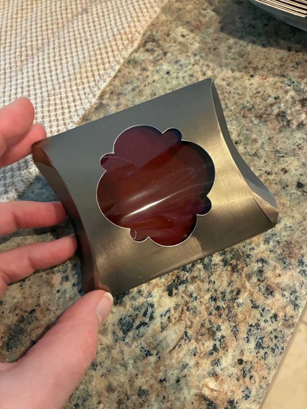 125+ Metallic Bronze Pillow Favor Box with Floral Window